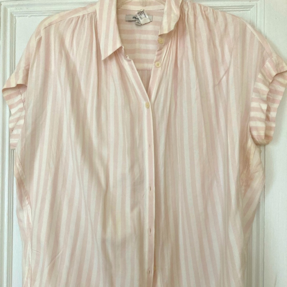 Madewell blush striped shirt